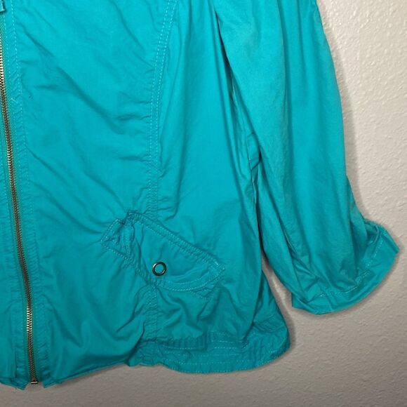 Chico’s Turquoise Full Zip Jacket Size 2 - Picture 4 of 9